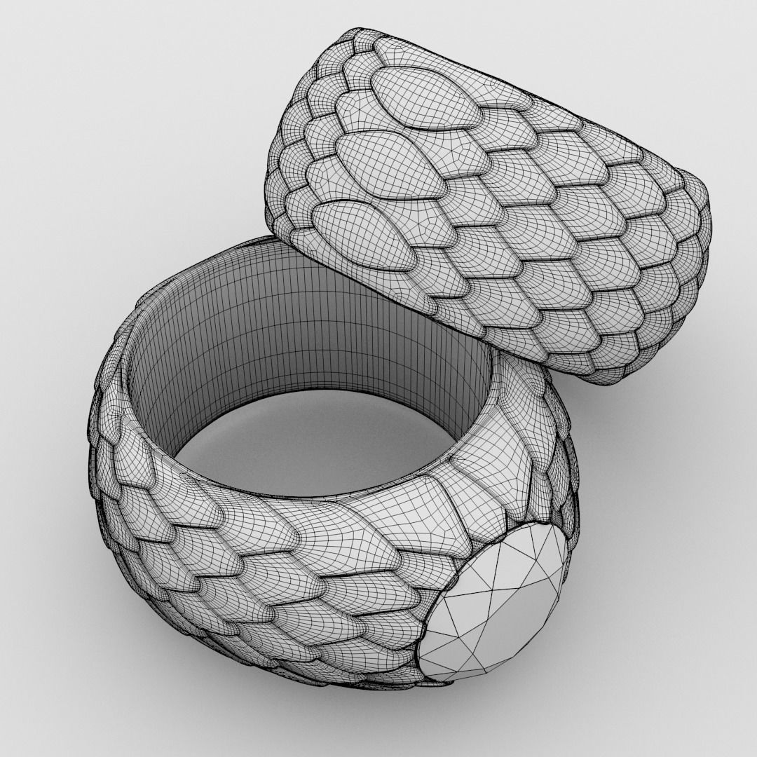 SnakeSkin Ring  3D print model_3