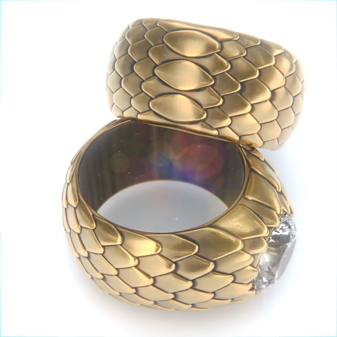 SnakeSkin Ring  3D print model_2