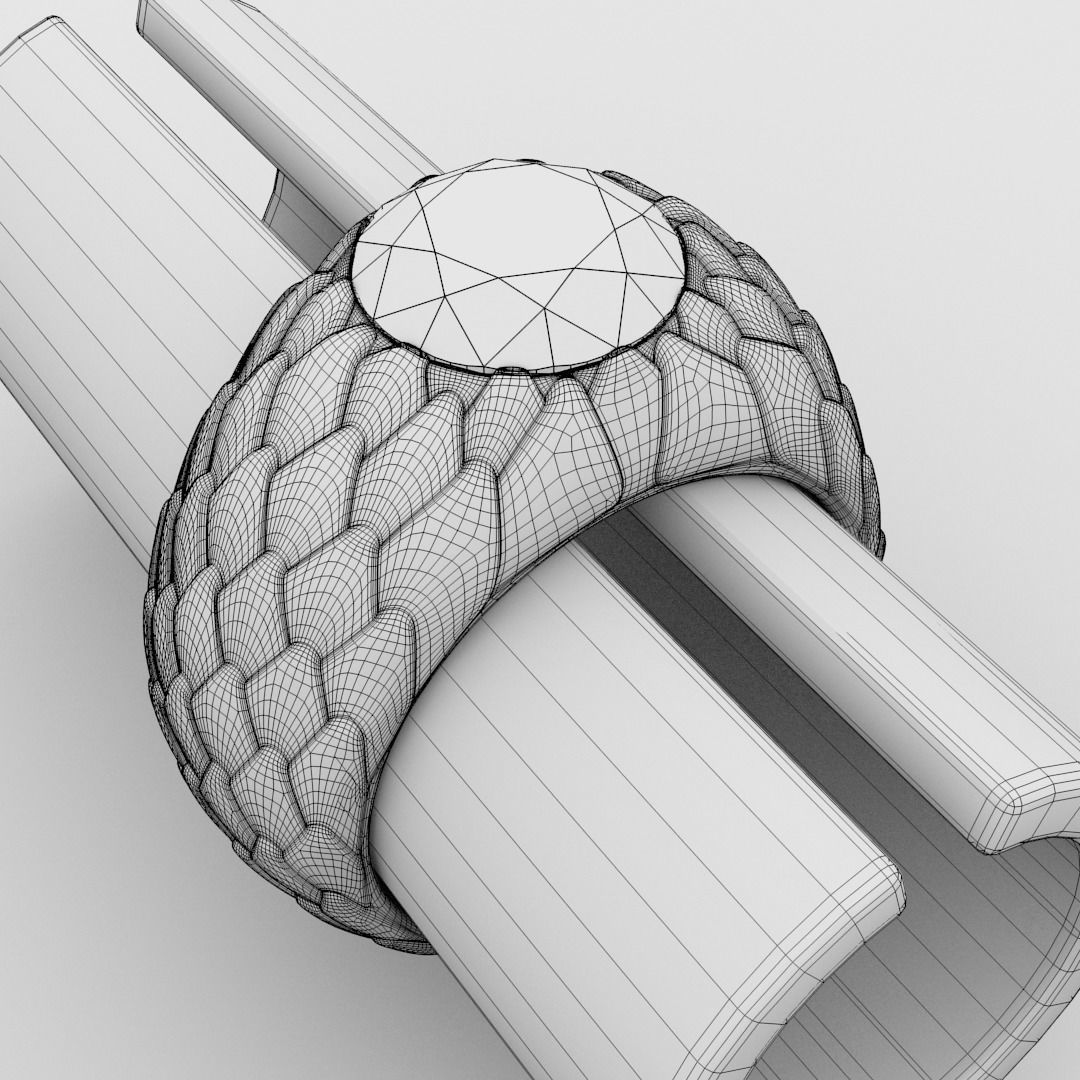 SnakeSkin Ring  3D print model_4