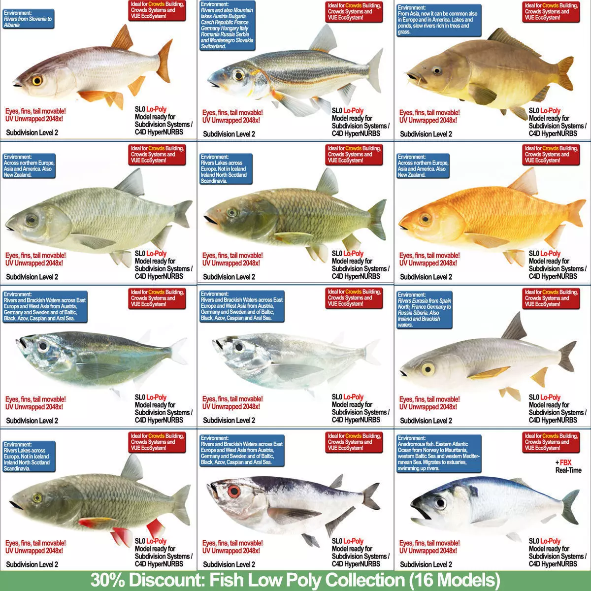 Fish Low Poly Collection of week - tuesday february _0