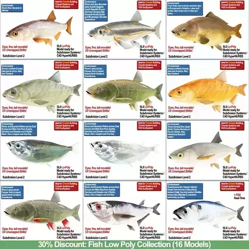 Fish Low Poly Collection of week - tuesday february 