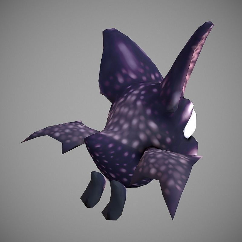 Microbat Cartoon Low-poly 3D model_2
