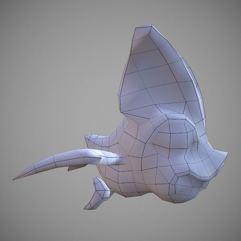 Microbat Cartoon Low-poly 3D model_8