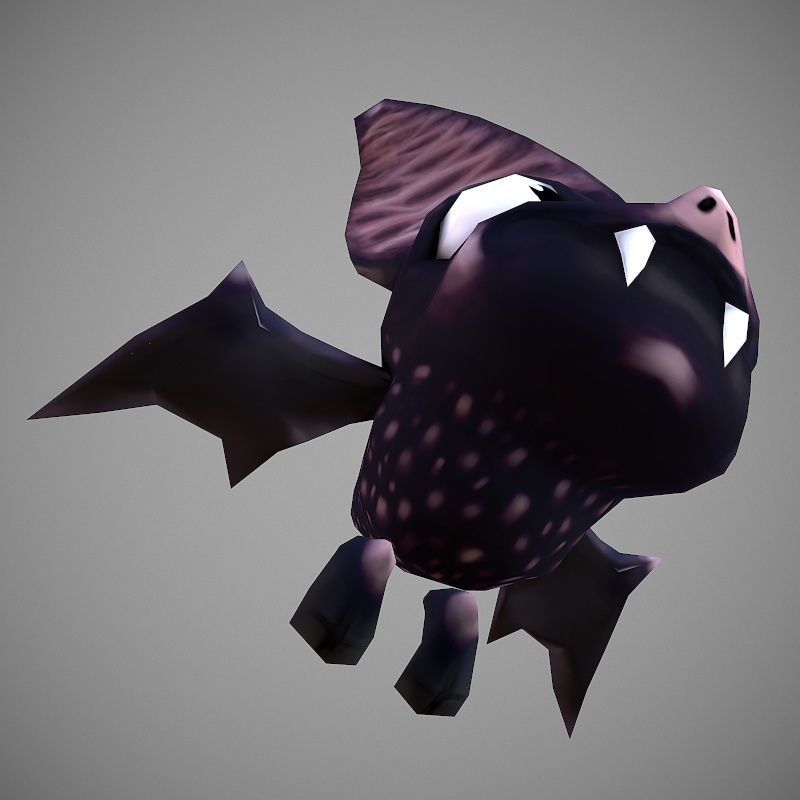 Microbat Cartoon Low-poly 3D model_5