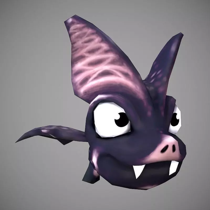 Microbat Cartoon Low-poly 3D model_0