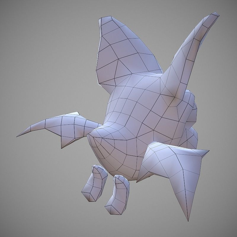 Microbat Cartoon Low-poly 3D model_9
