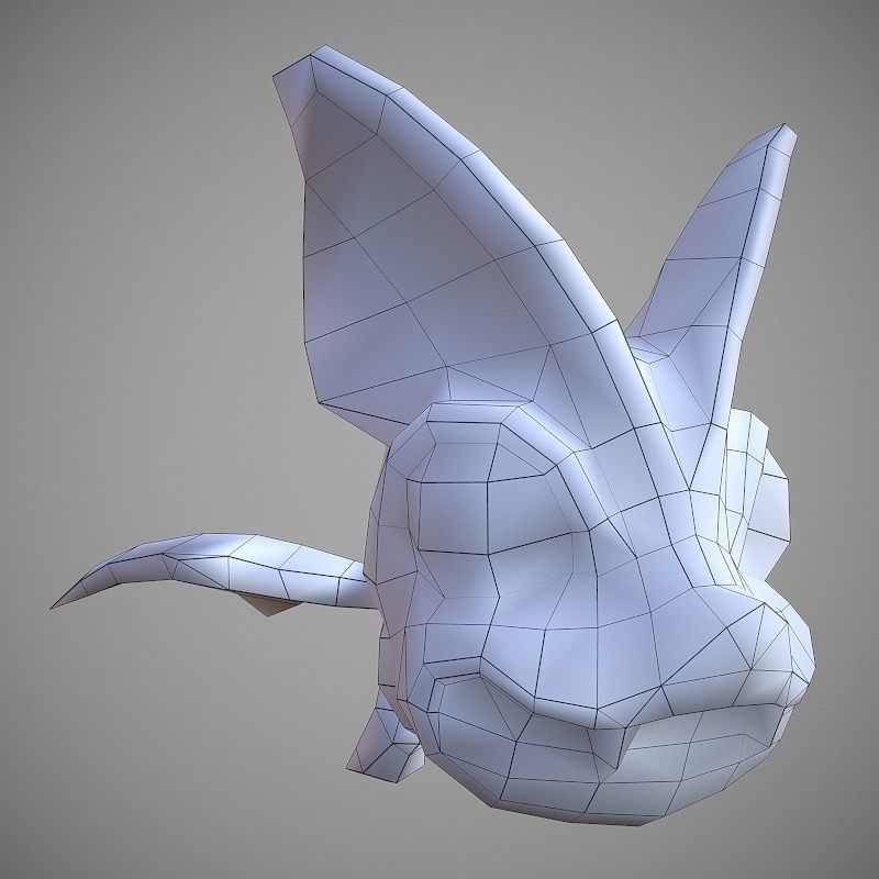 Microbat Cartoon Low-poly 3D model_7