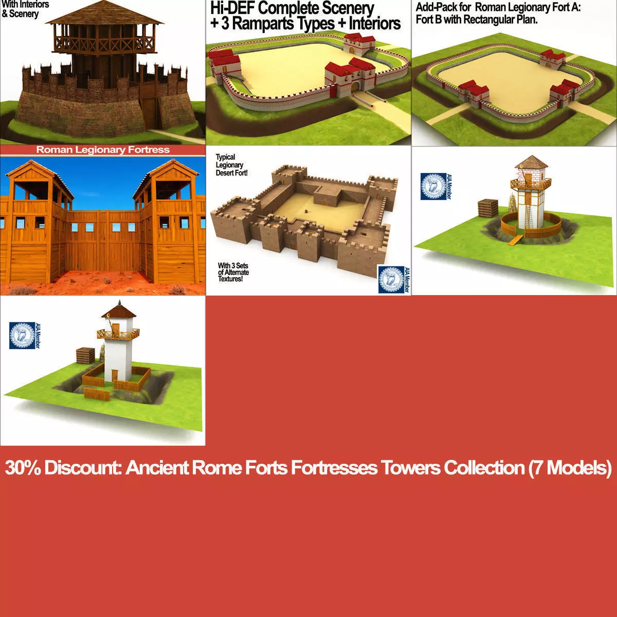 Ancient Rome Forts Fortresses Towers Collection _0