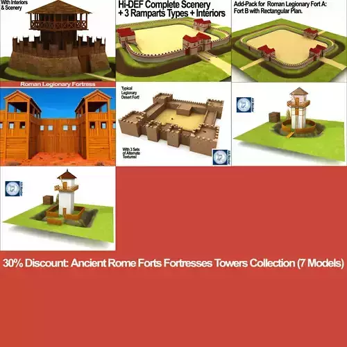 Ancient Rome Forts Fortresses Towers Collection 