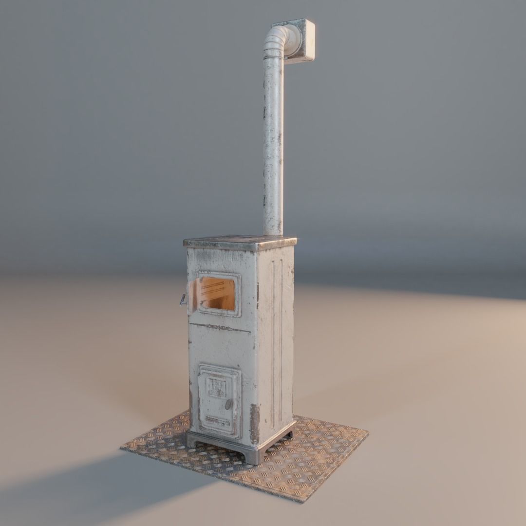 PBR Old Furnace Low-poly 3D model_6