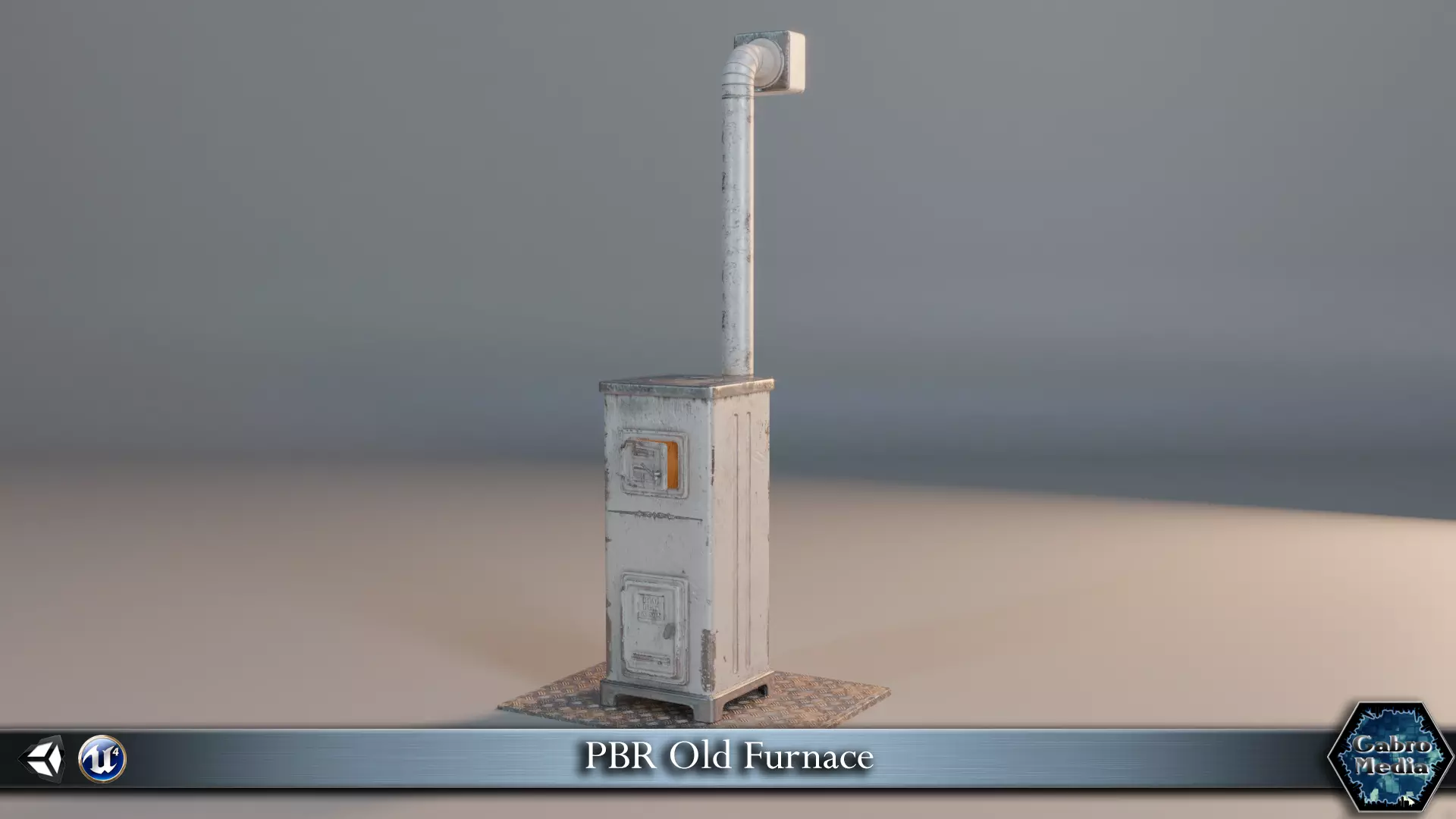 PBR Old Furnace Low-poly 3D model_0