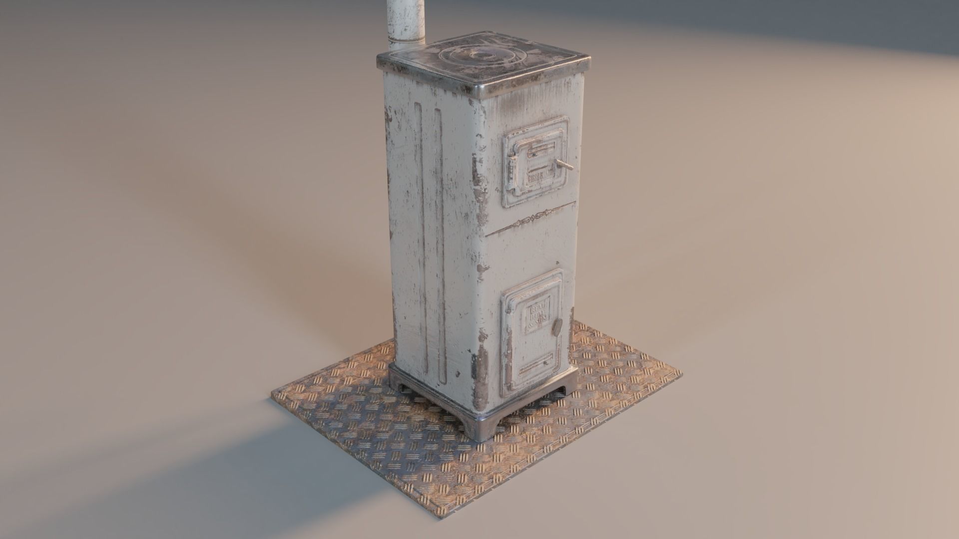 PBR Old Furnace Low-poly 3D model_2