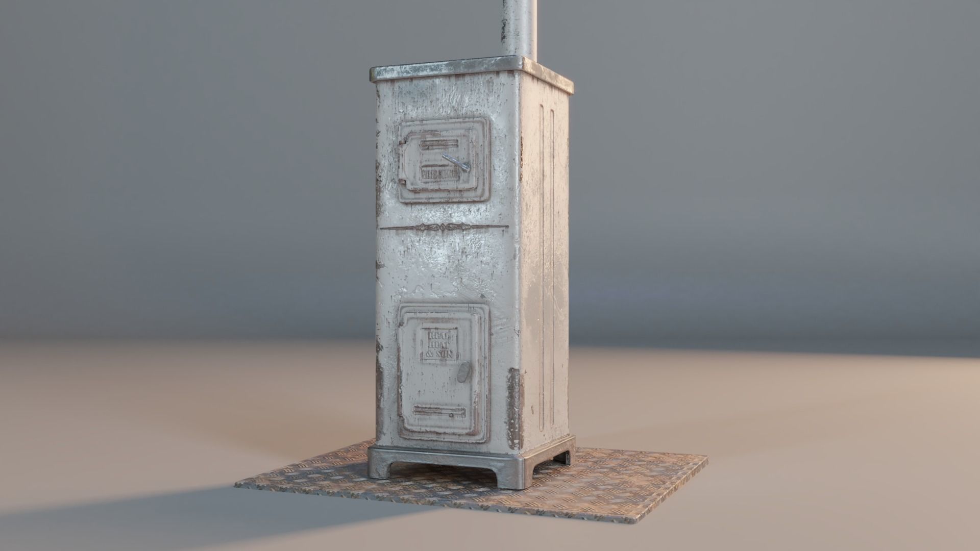 PBR Old Furnace Low-poly 3D model_1