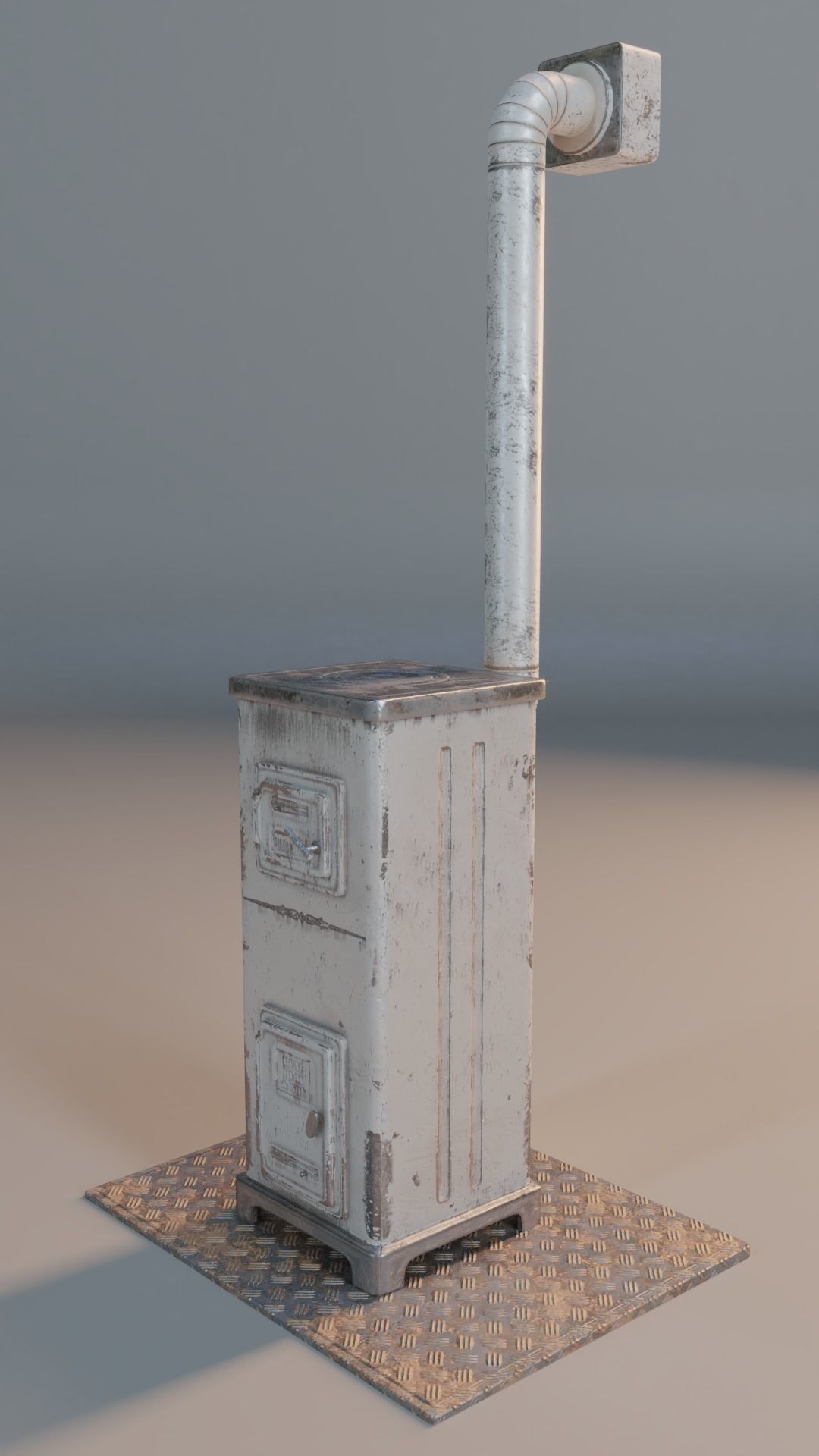 PBR Old Furnace Low-poly 3D model_3