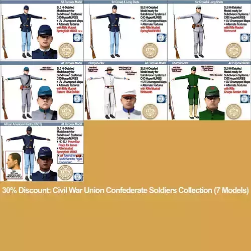 Civil War Union Confederate Soldiers Collection 