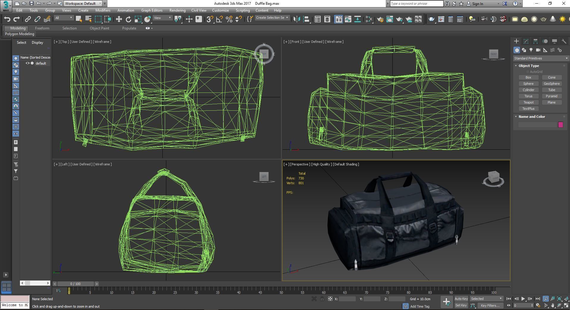 Bag Low poly duffel Low-poly 3D model_2