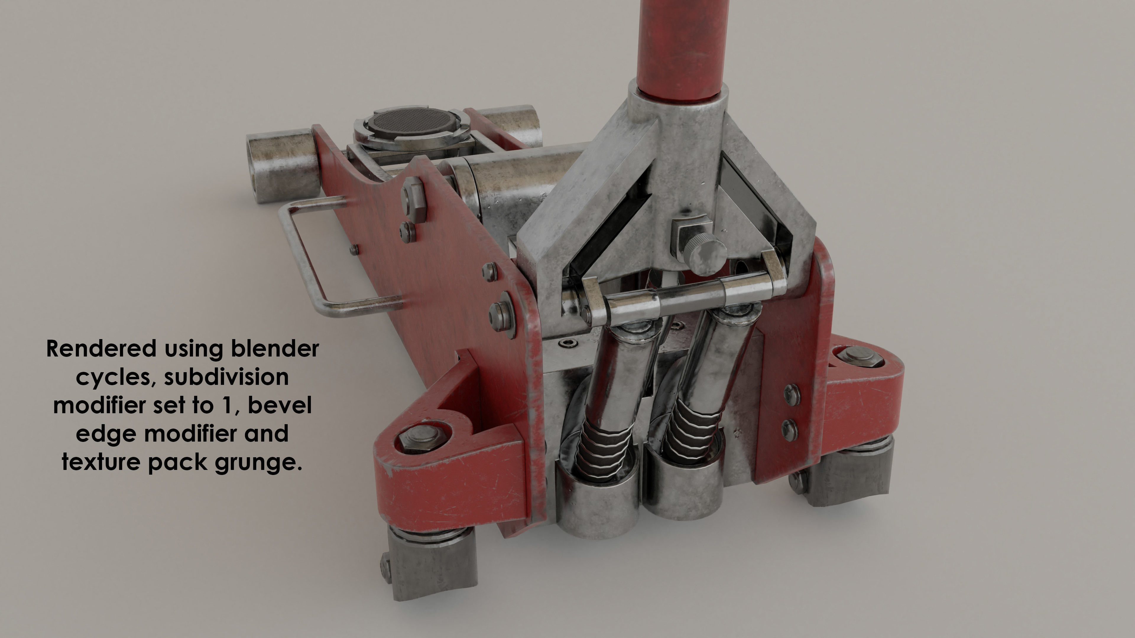 Garage car jack Low-poly 3D model_9