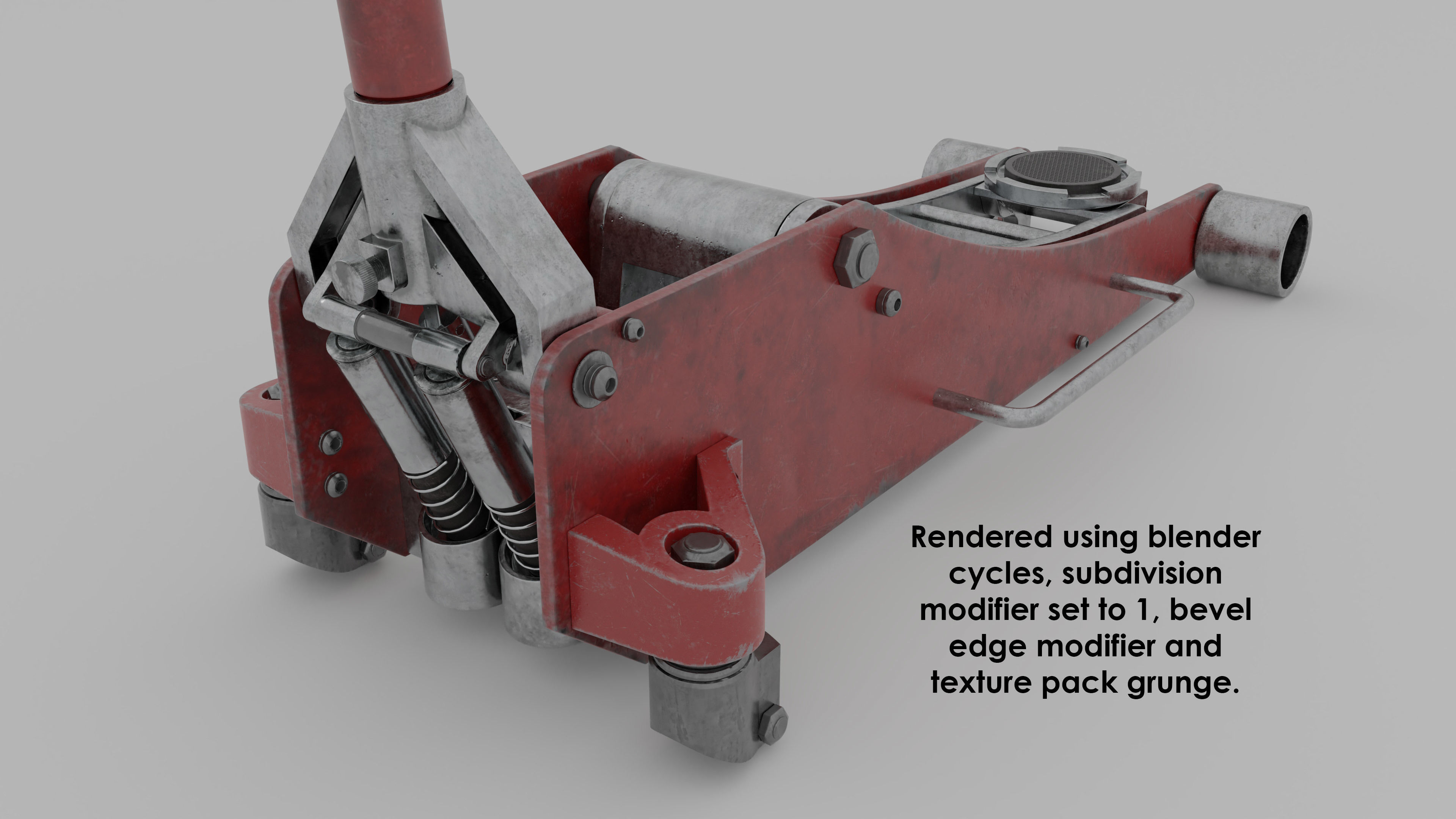 Garage car jack Low-poly 3D model_8