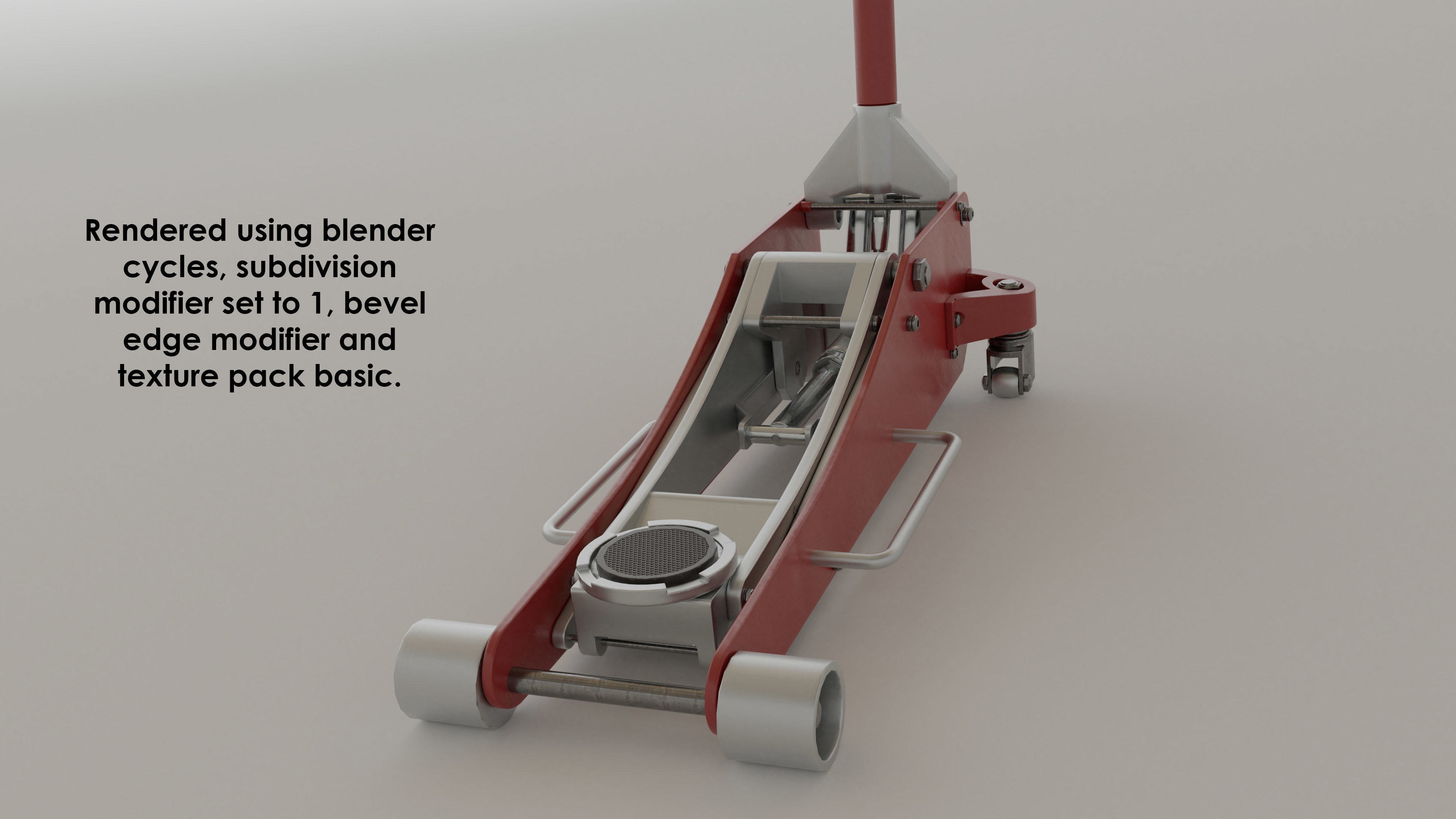 Garage car jack Low-poly 3D model_3