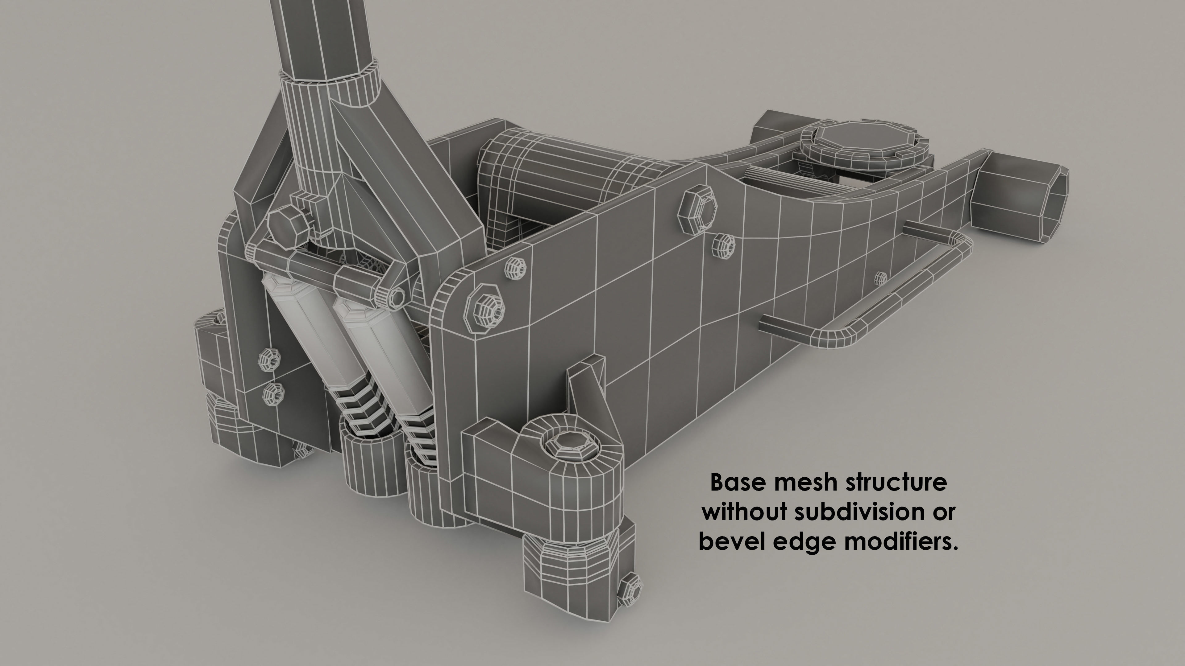 Garage car jack Low-poly 3D model_5