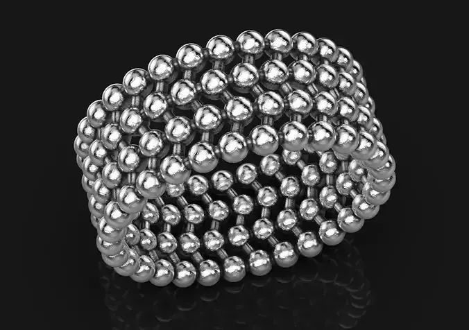 Interesting wedding ring with balls  436