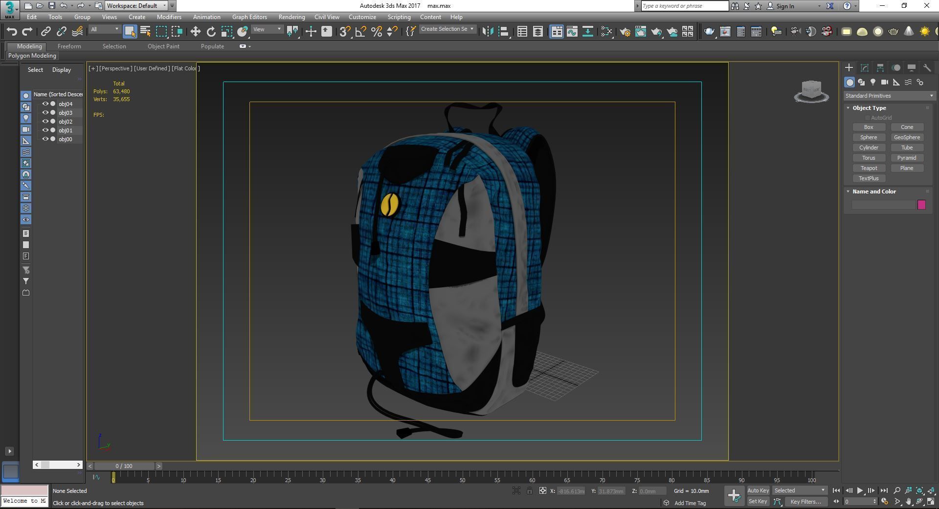 School bag 3D model_1