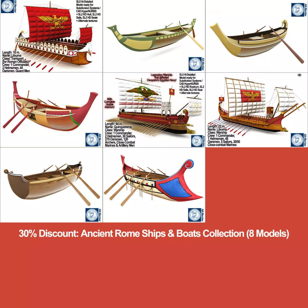 Ancient Rome Ships Boats Collection _0