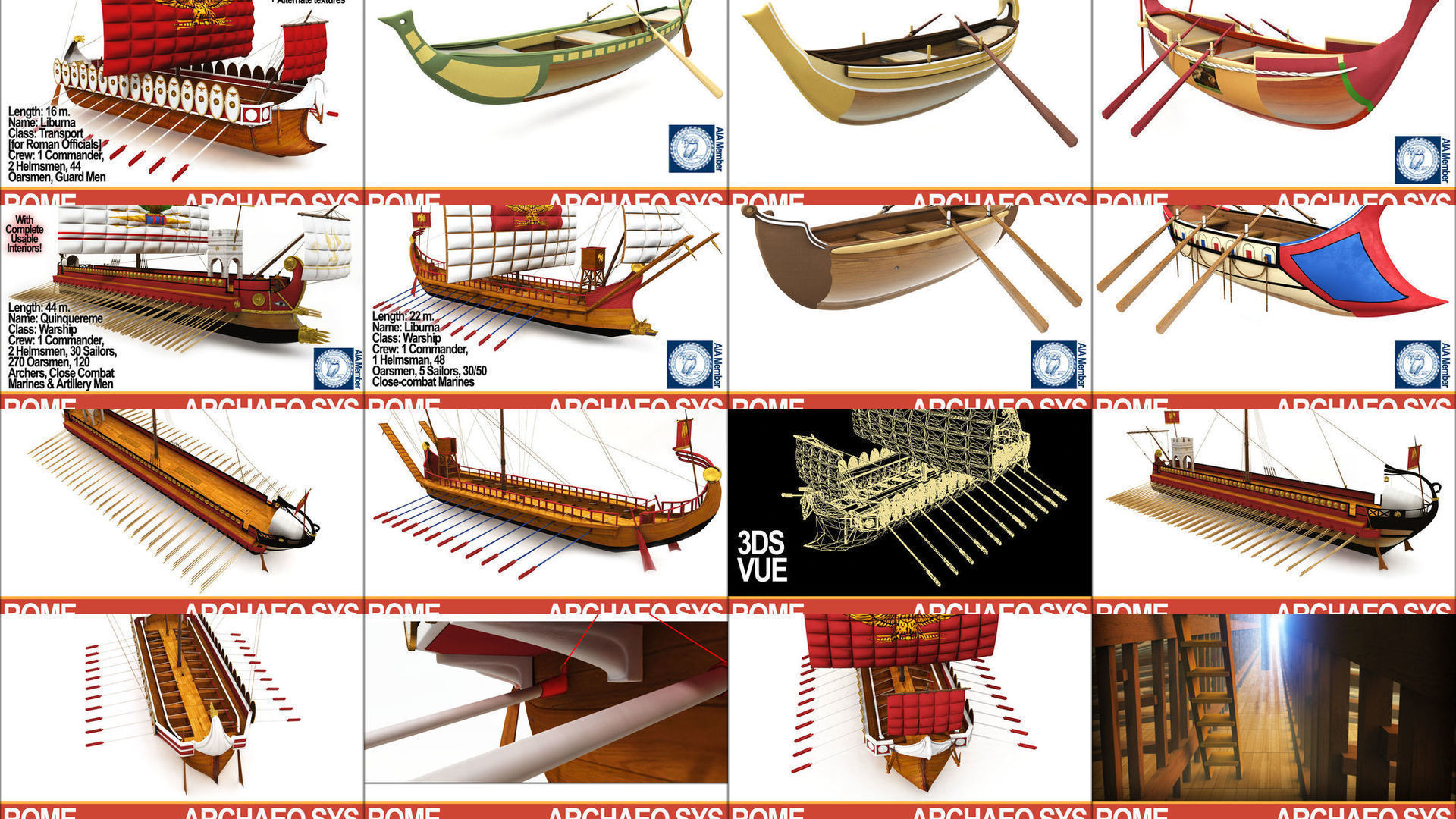 Ancient Rome Ships Boats Collection _9