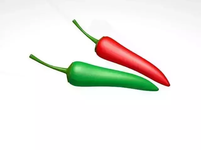 Chilli two chili peppers Low-poly 3D model