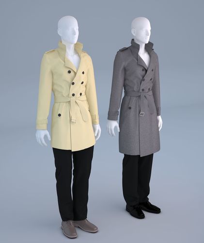 Mannequin Male trench coat cloth model For Shop Vol 2 3D model