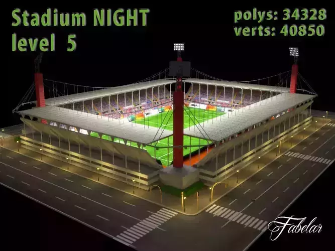 Stadium Level 5 Night Low-poly 3D model