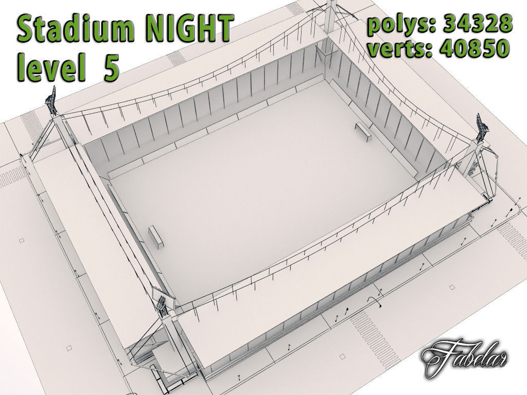 Stadium Level 5 Night Low-poly 3D model_12