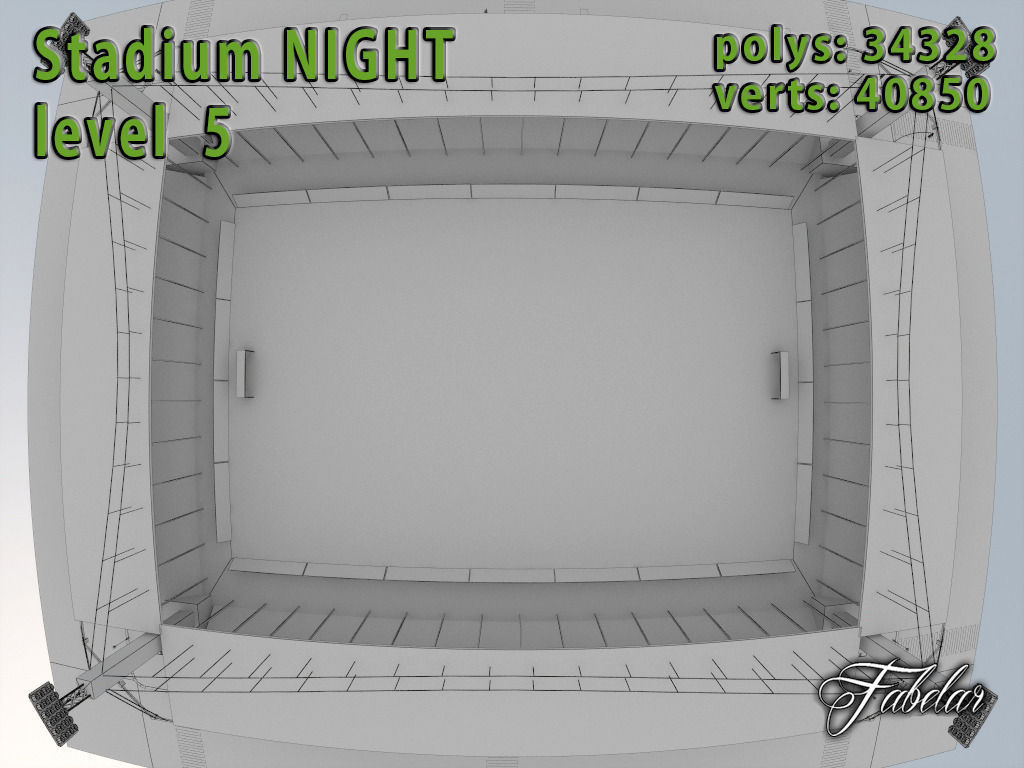 Stadium Level 5 Night Low-poly 3D model_17