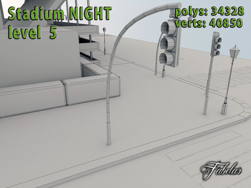 Stadium Level 5 Night Low-poly 3D model_18