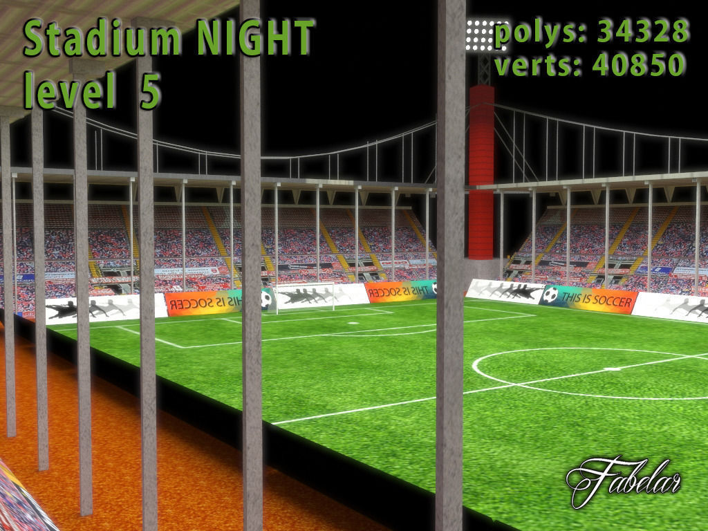 Stadium Level 5 Night Low-poly 3D model_2