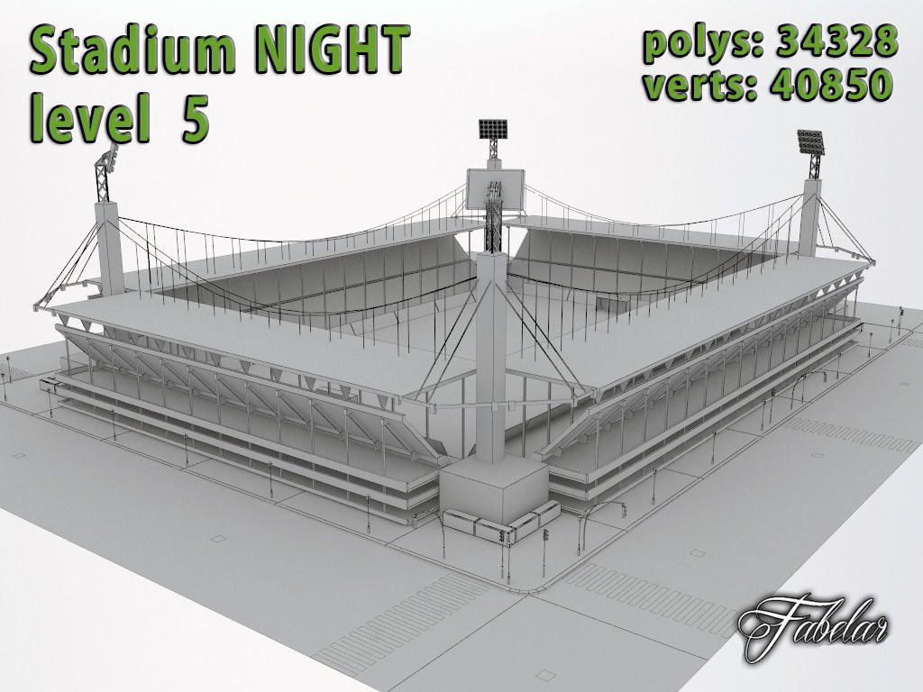 Stadium Level 5 Night Low-poly 3D model_11