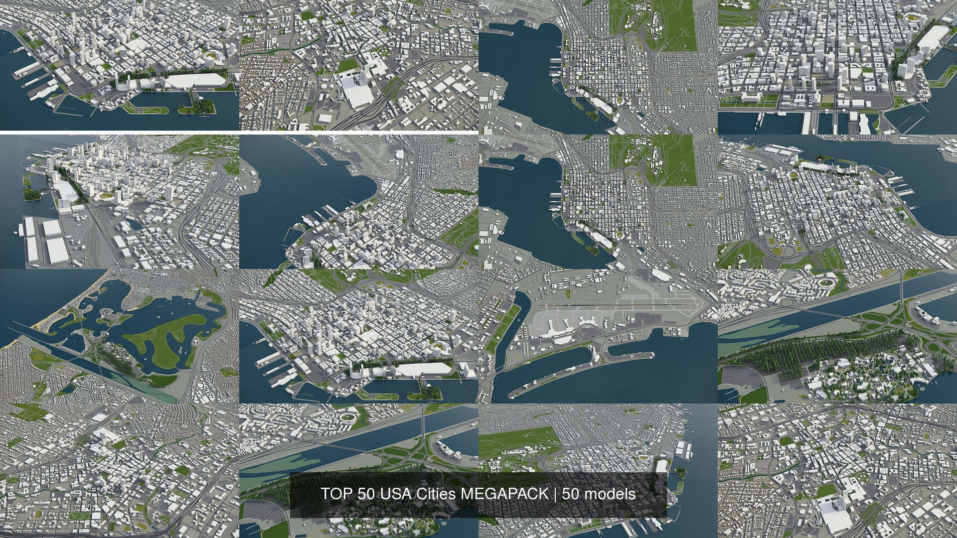 TOP 50 cities in USA 3D Model Collection_9