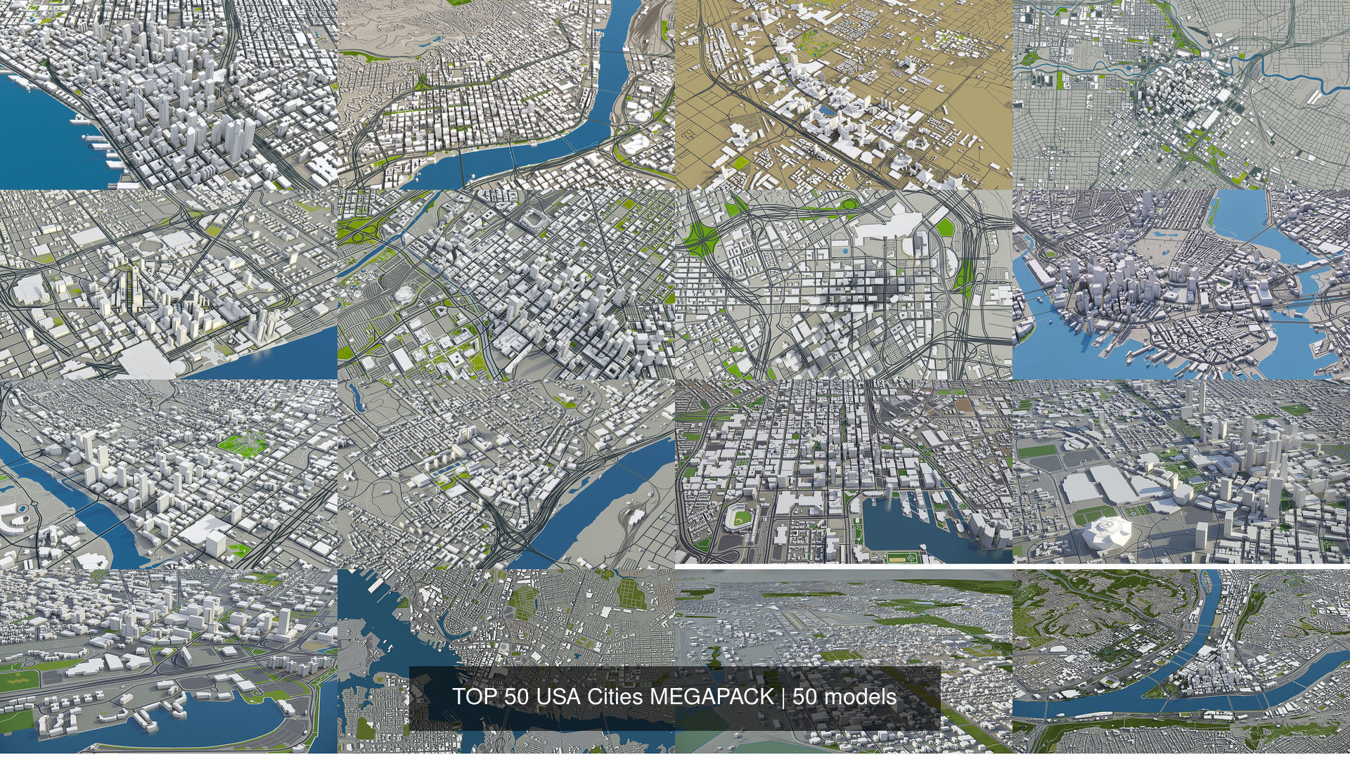 TOP 50 cities in USA 3D Model Collection_2