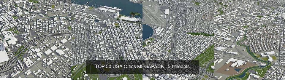 TOP 50 cities in USA 3D Model Collection_11