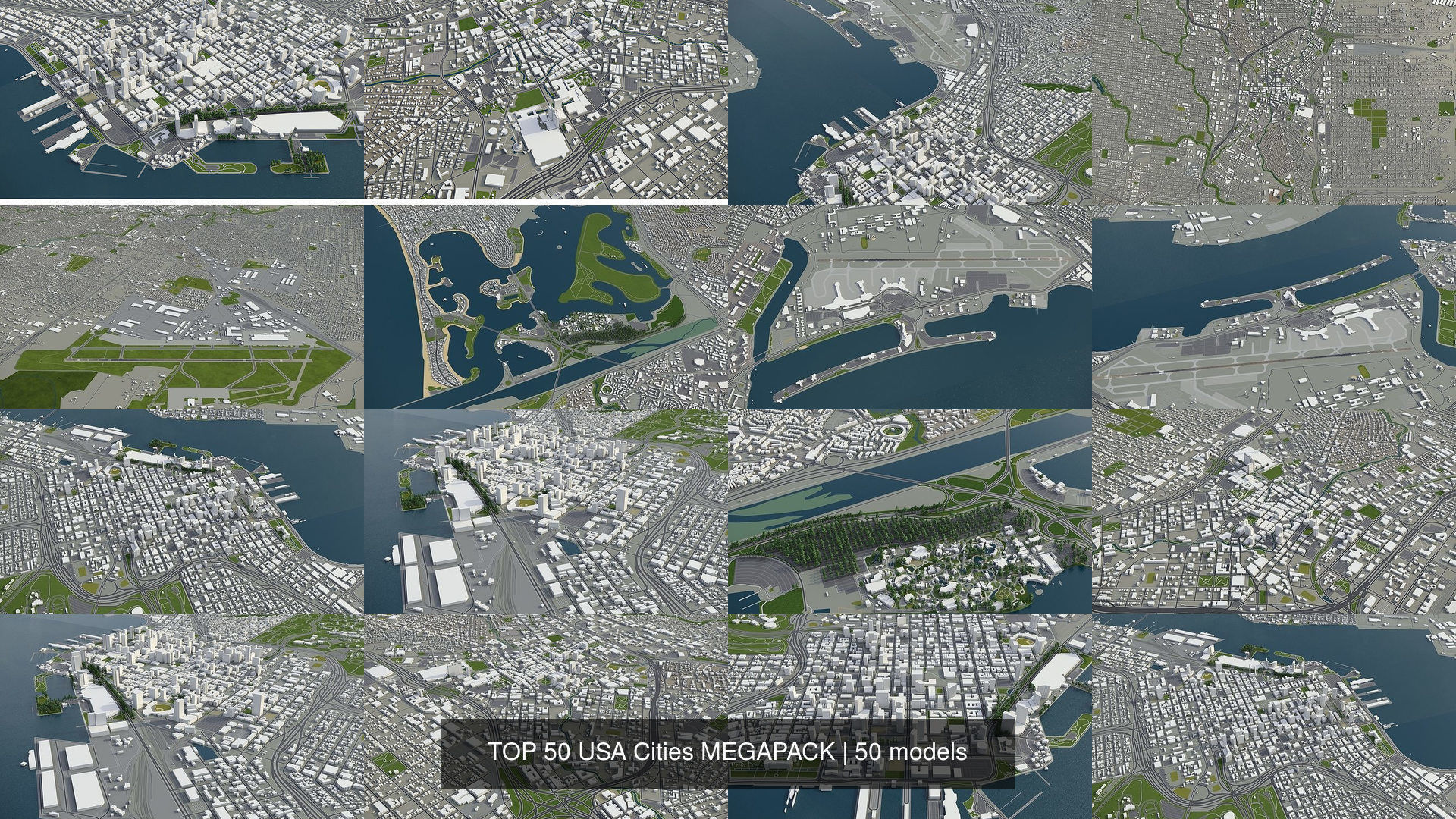 TOP 50 cities in USA 3D Model Collection_5