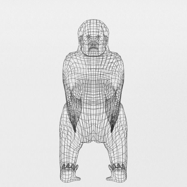 Gorila gorilla Low-poly 3D model_5