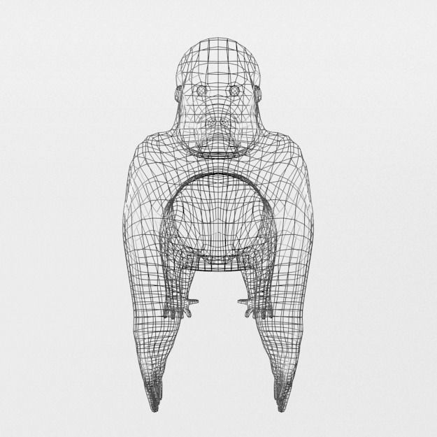 Gorila gorilla Low-poly 3D model_6