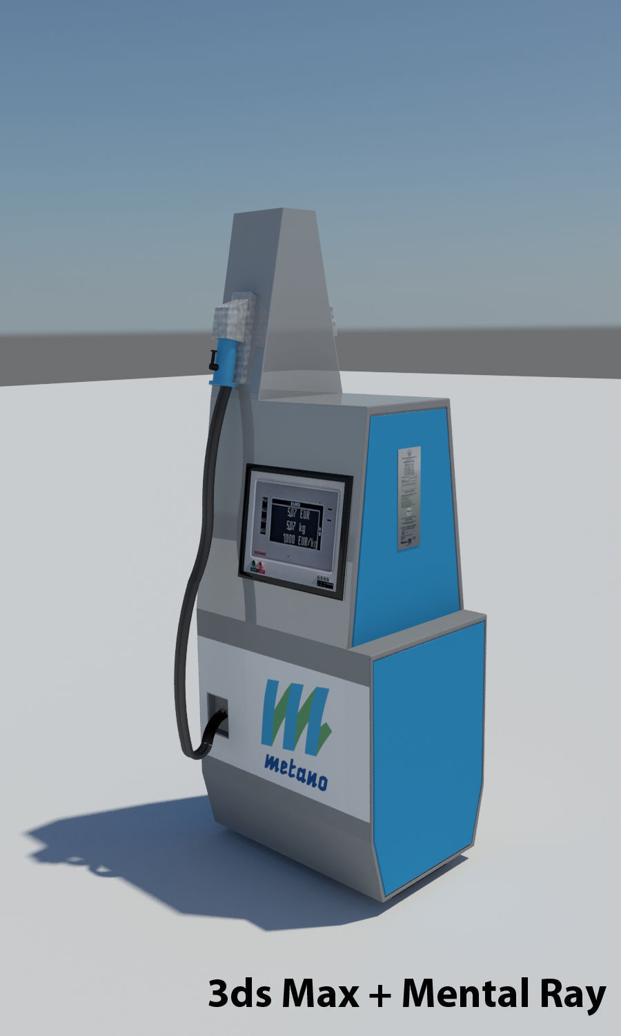 CNG Methane Fuel Dispenser 3D model_2