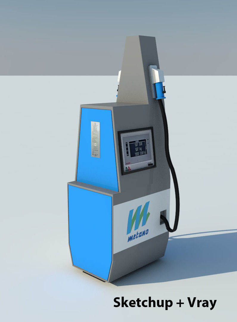 CNG Methane Fuel Dispenser 3D model_1