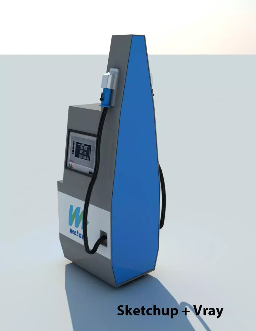 CNG Methane Fuel Dispenser 3D model_0
