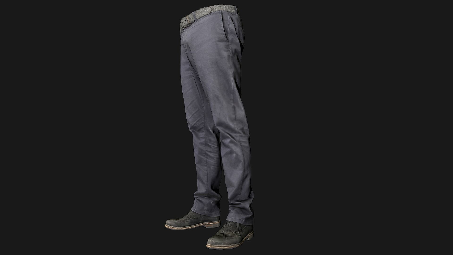 Male outfit set Pants and Shoes low poly Low-poly 3D model_6