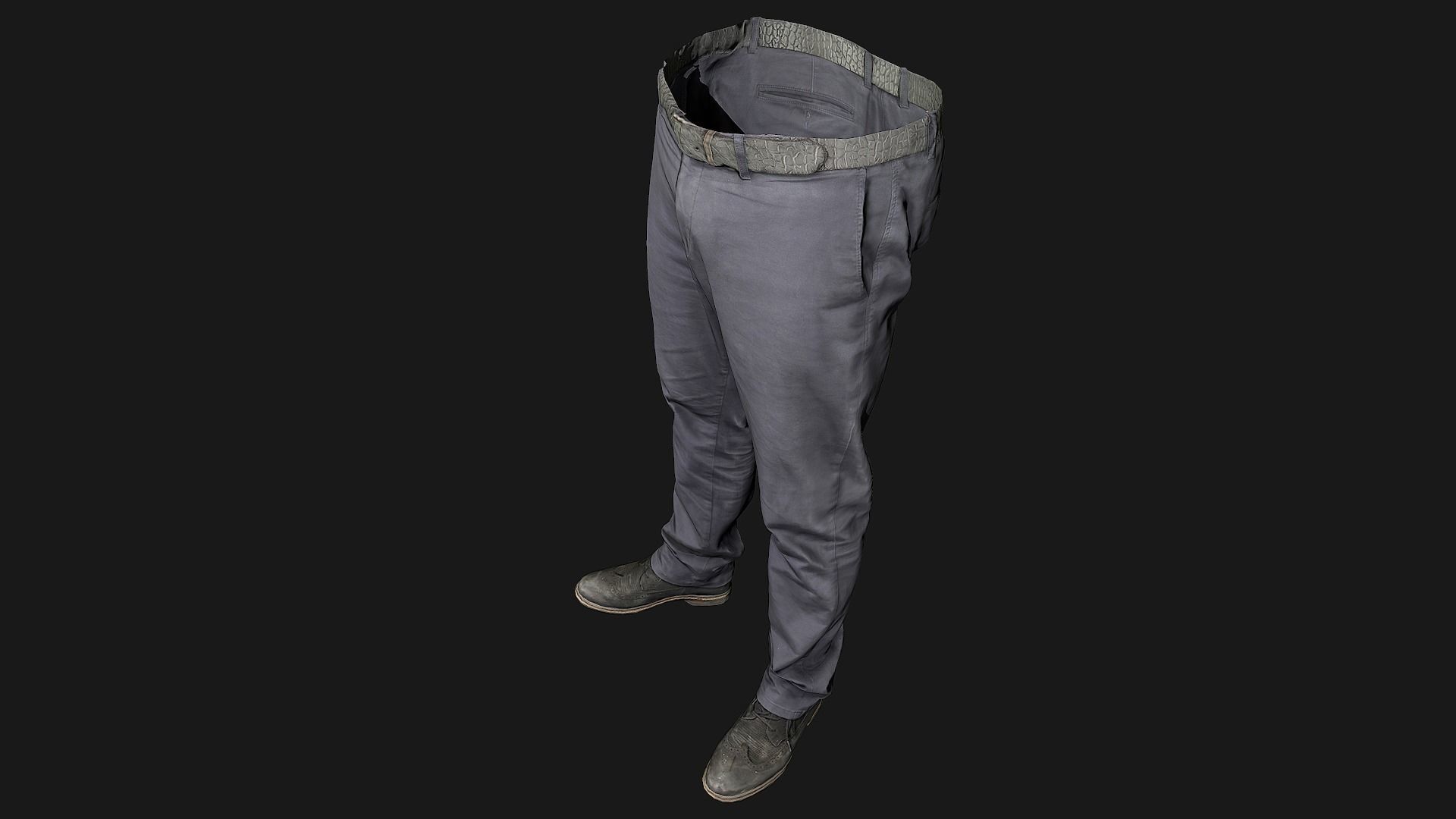Male outfit set Pants and Shoes low poly Low-poly 3D model_7