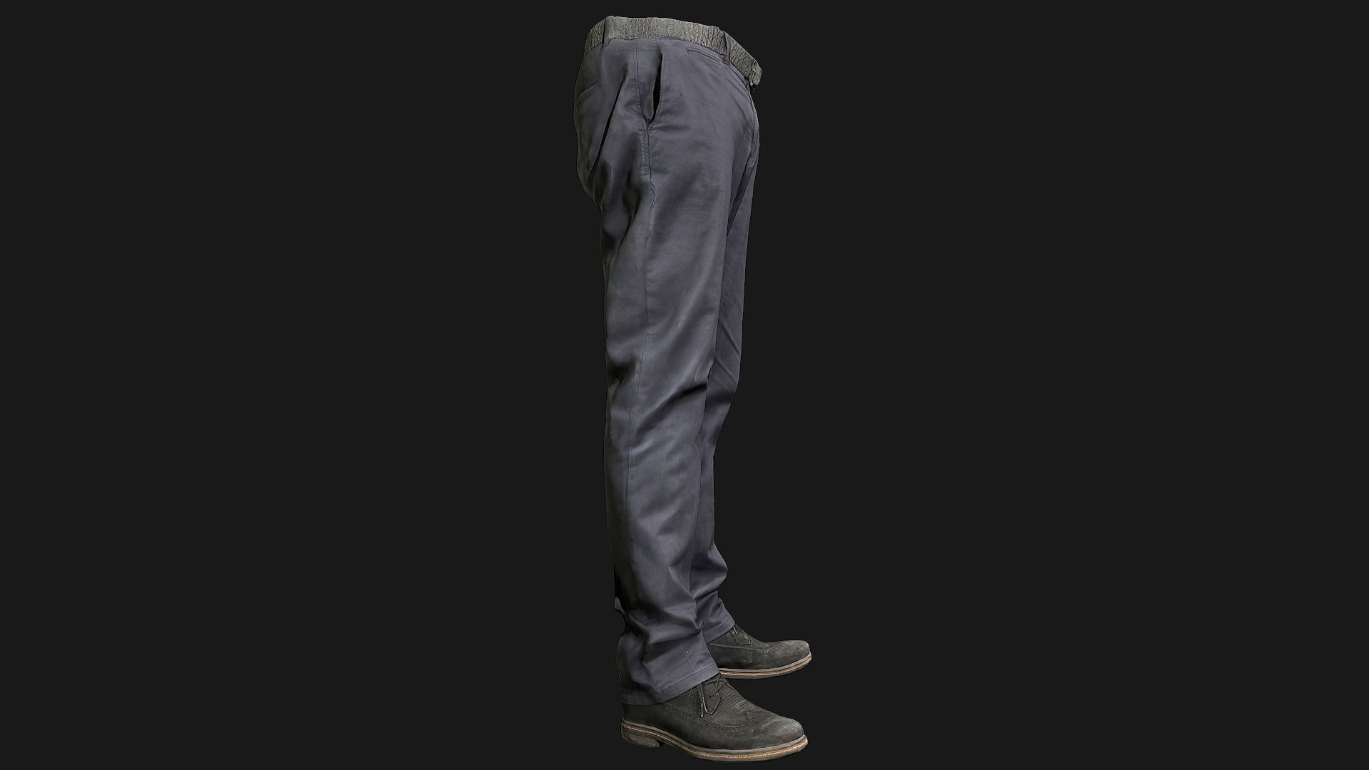 Male outfit set Pants and Shoes low poly Low-poly 3D model_3