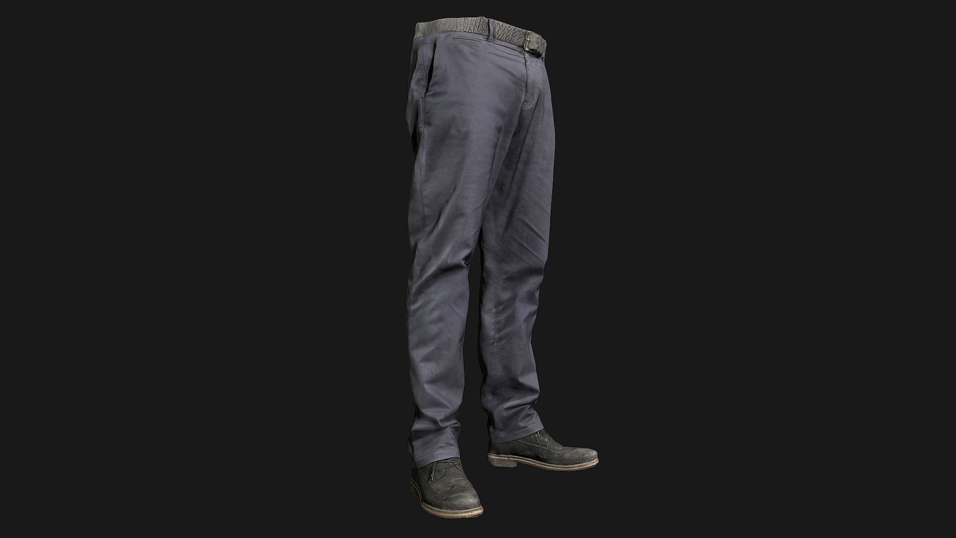 Male outfit set Pants and Shoes low poly Low-poly 3D model_2
