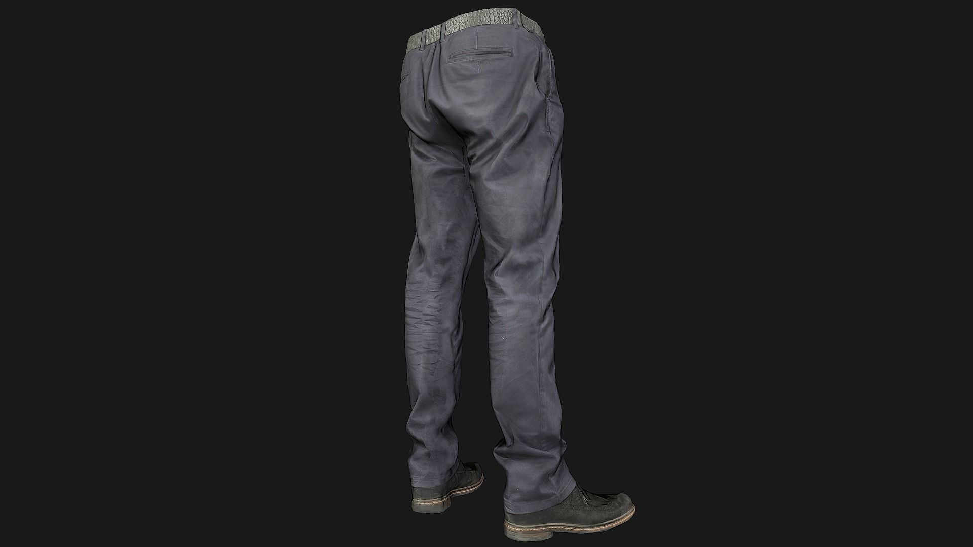 Male outfit set Pants and Shoes low poly Low-poly 3D model_4
